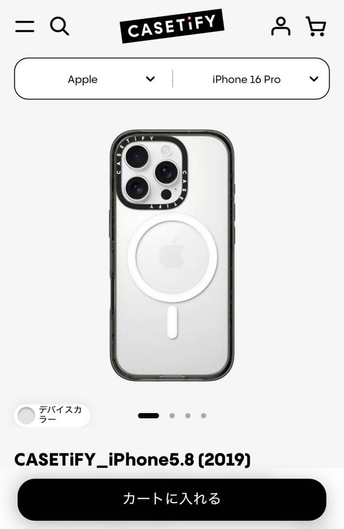 CASSETiFY iPhone 16 Pro インパクトケース ブラック CASETiFY ケースティファイ インパクト クリア/ブラック iPhone16