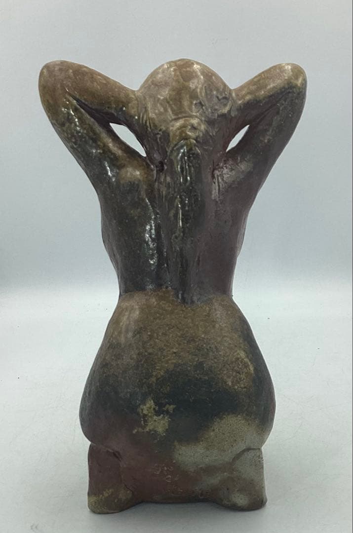 ☆ 木南知加選先生 昭和初期の名工 備前焼裸婦 共箱 【27】 ☆