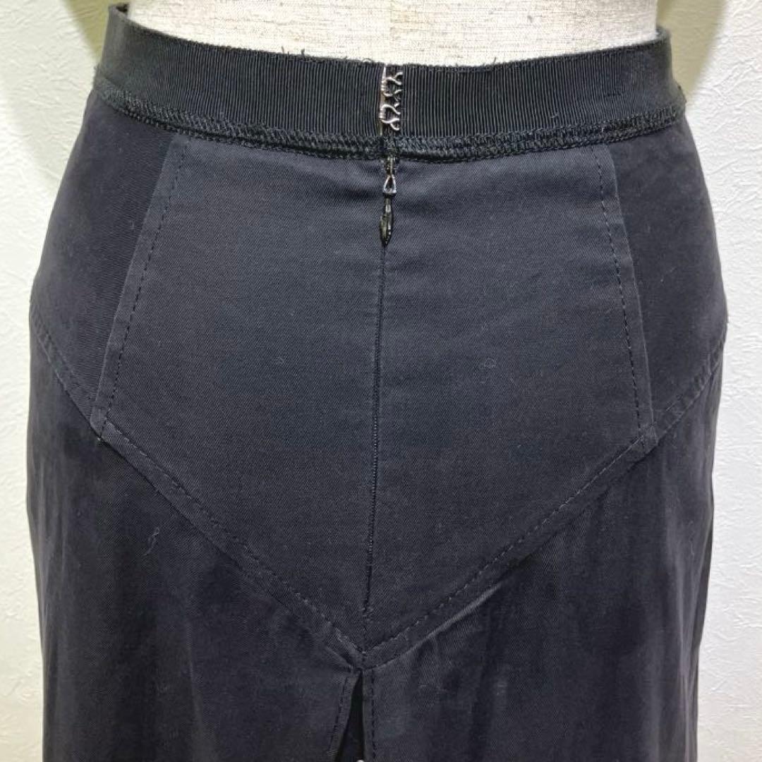 MIU MIU 黒 タイト フレアスカート ミモレ丈　前後ホック　イタリア製