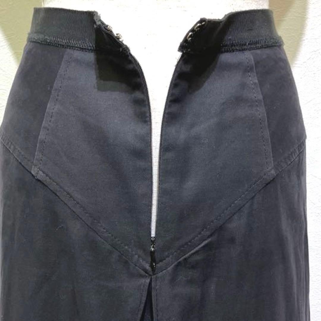 MIU MIU 黒 タイト フレアスカート ミモレ丈　前後ホック　イタリア製