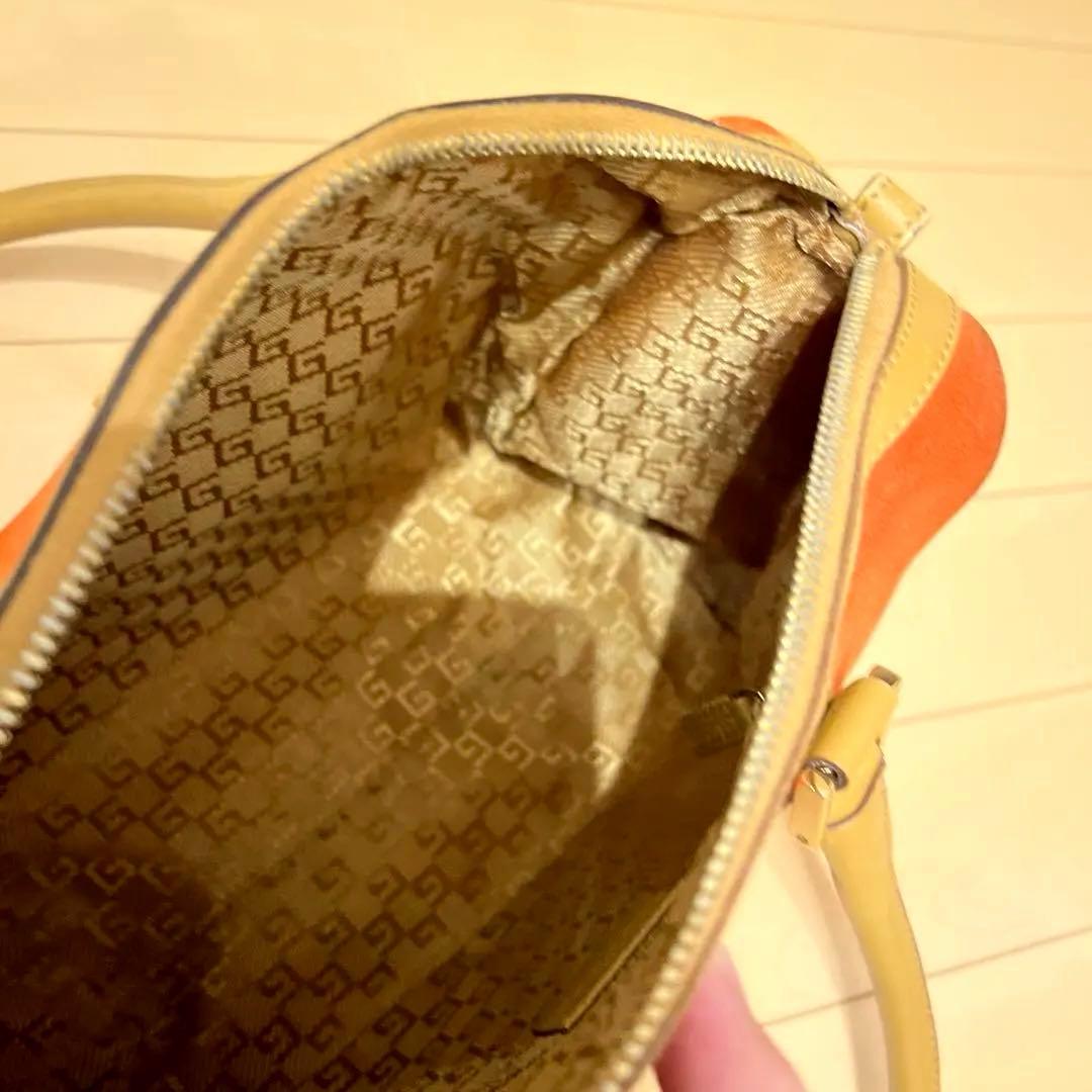 GUCCI グッチ オレンジ スエード トートバッグ