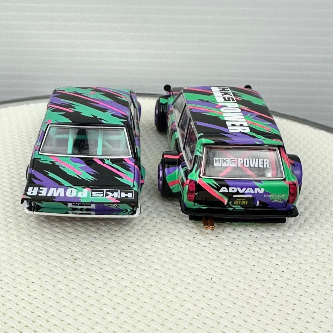 街道ハウス　MiniGT　ダットサン 510　ワゴン　 V1 HKS 2台セット
