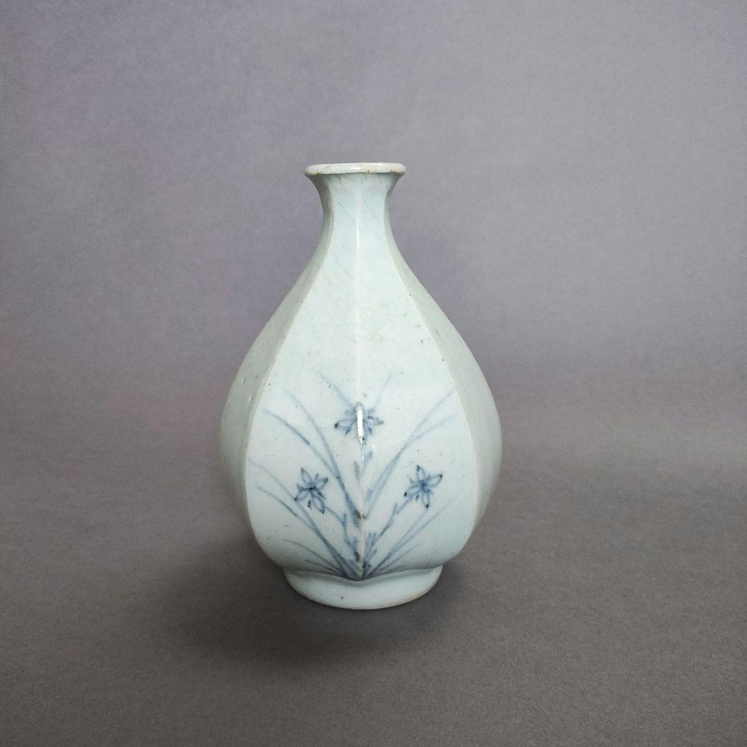 白磁八角徳利、面取、安東五作