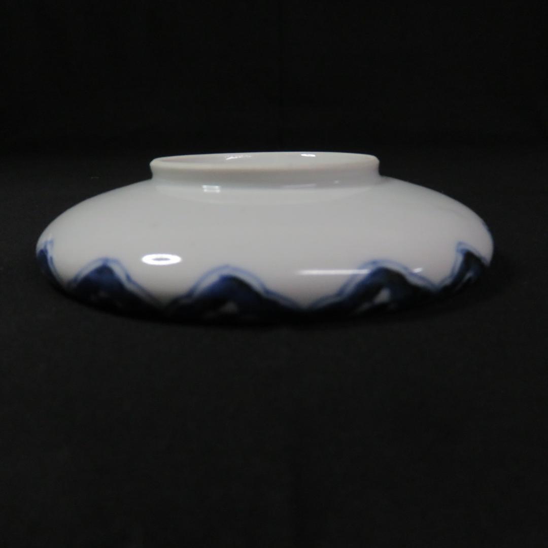 小皿 手塩皿 豆皿 染付 鍋島 古伊万里 山水 上手物 変わり縁 窯傷