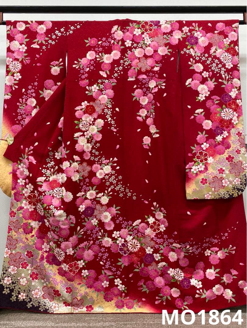 振袖 豪華 銀通し 刺繍 銀彩 紋意匠 薔薇 身丈161cm