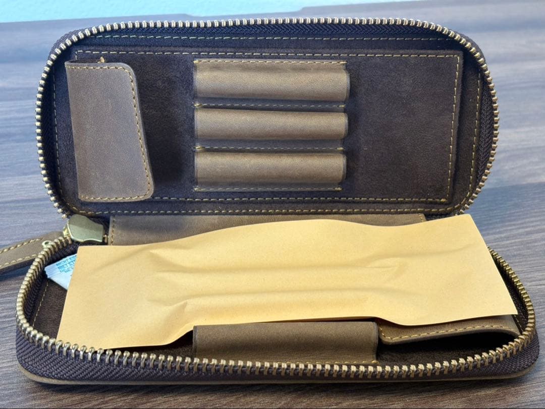 バハギア 廣瀬鐵筆堂モデル 7本挿 クレイジーホース／オリーブブラウン