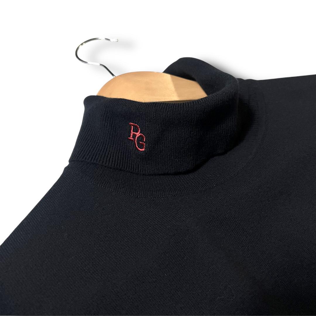 新品 0 定1.9万 パーリーゲイツ ビッグロゴ タートルネック 長袖ニット