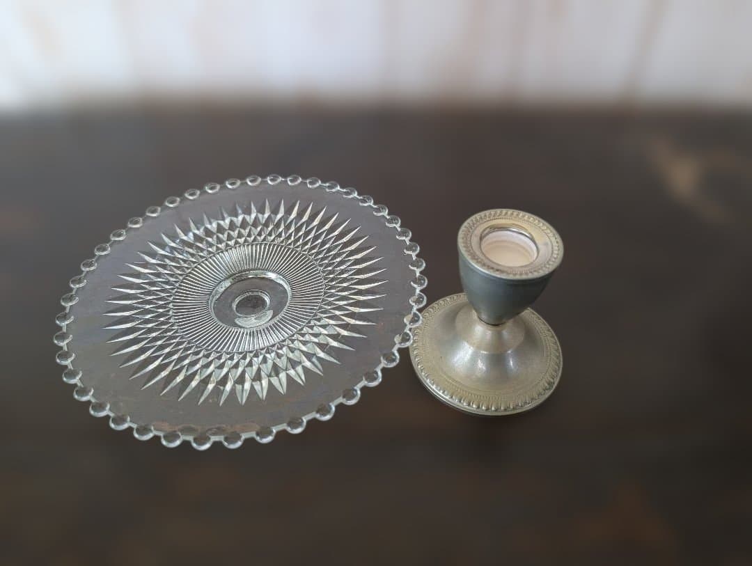 Duchin Sterling ガラス製ケーキスタンド アンティーク