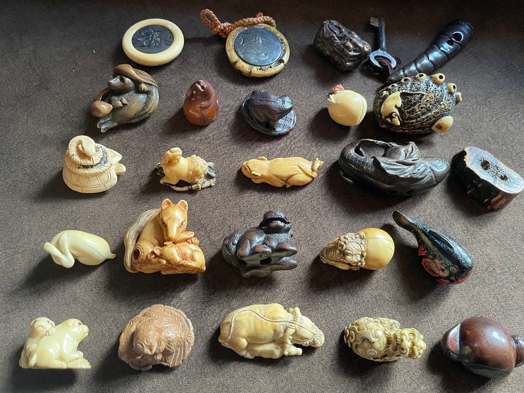 江戸時代 根付 太鼓形 蓋置 天然材質 骨董古美術 根付 江戸後期 銘