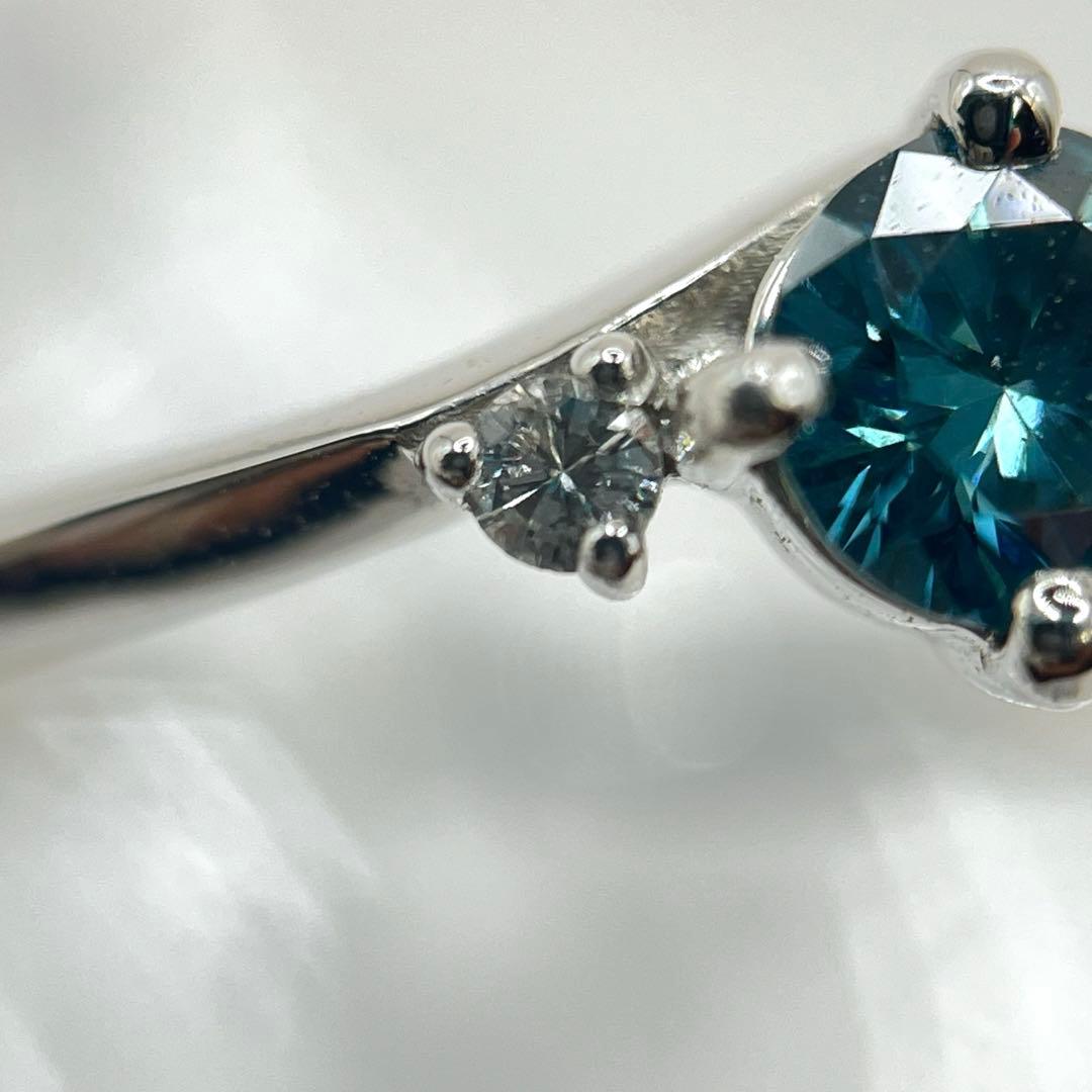 ハル年末年始特別価格185.ブルーダイヤモンド ダイヤモンド pt リング