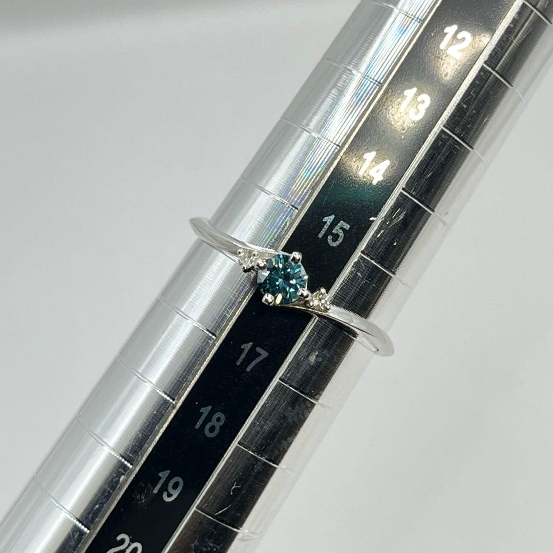 ハル年末年始特別価格185.ブルーダイヤモンド ダイヤモンド pt リング