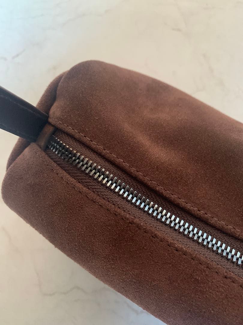 韓国発⭐︎FACADEPATTERN ボックスバッグ本革　スエード　ブラウン