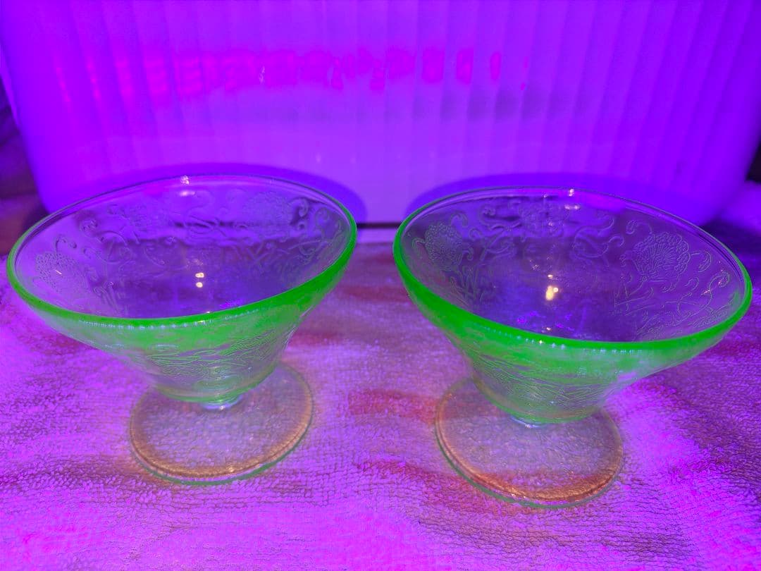 ウランガラス シャーベットグラス 2つ