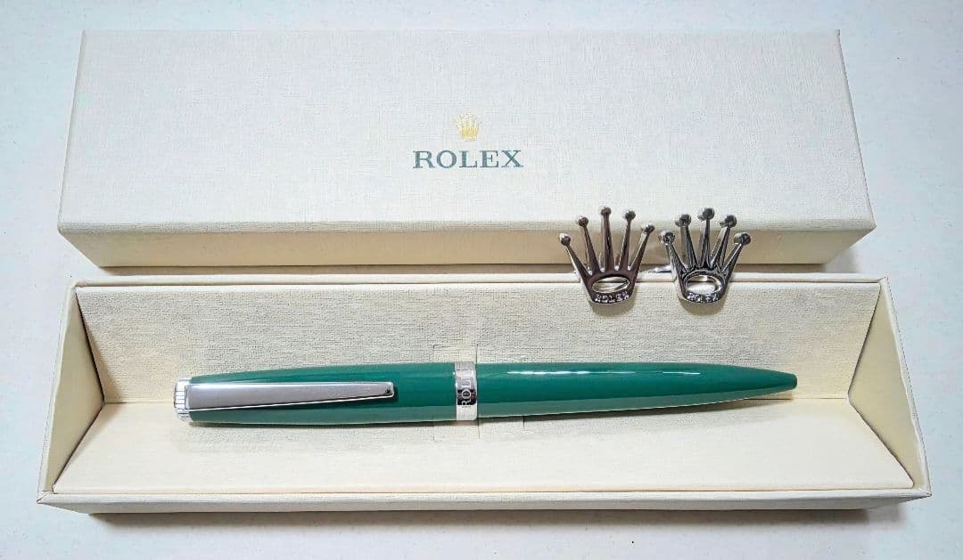 ロレックス　グリーンボールペン・カフスセット　箱付き　新品 ロレックス グリーンボールペン・カフスセット 箱付き 新品 ロレックス