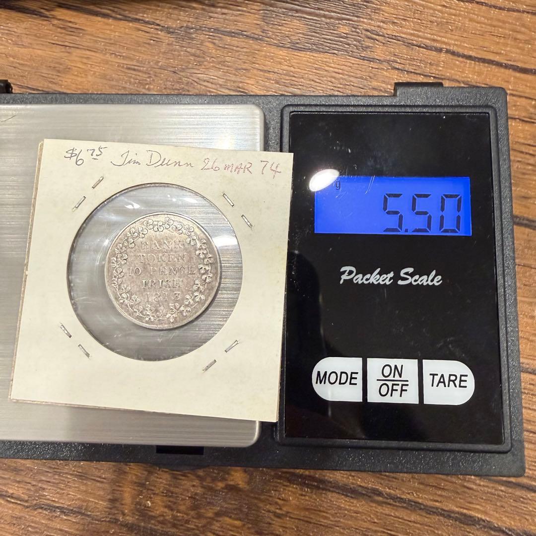 No.74 アンティーク 銀貨 アイルランド 10ペンス トークン 1813 - メルカリ