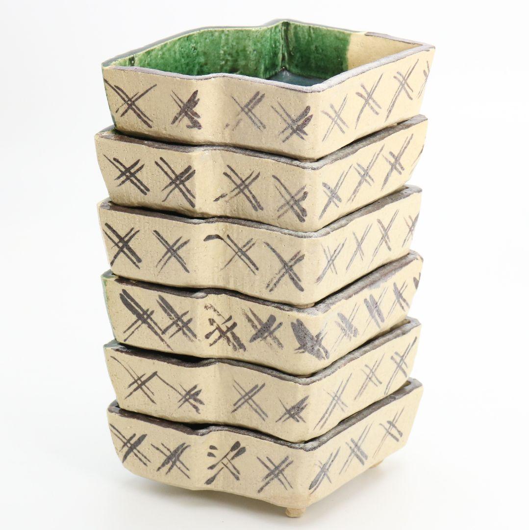 北大路魯山人作 織部焼 向付 黒田陶々庵識箱 共箱 懐石料理