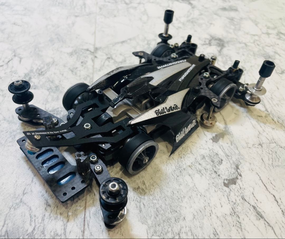 ミニ四駆　MSスギヤマ式フレキ　橋渡し　V字カット　１軸スラダン　１軸アンカー