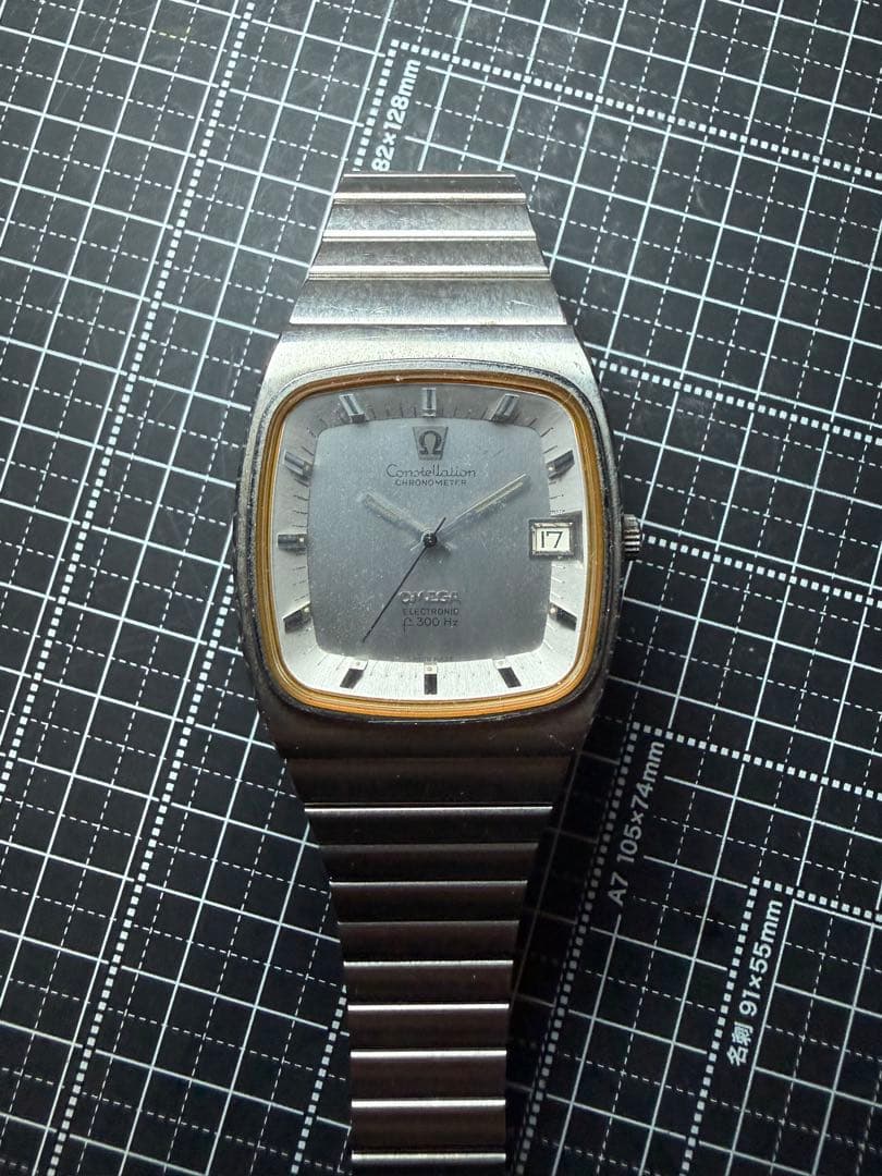 オメガ コンステレーション 音叉 f300Hz 純正ブレス 不動ジャンク