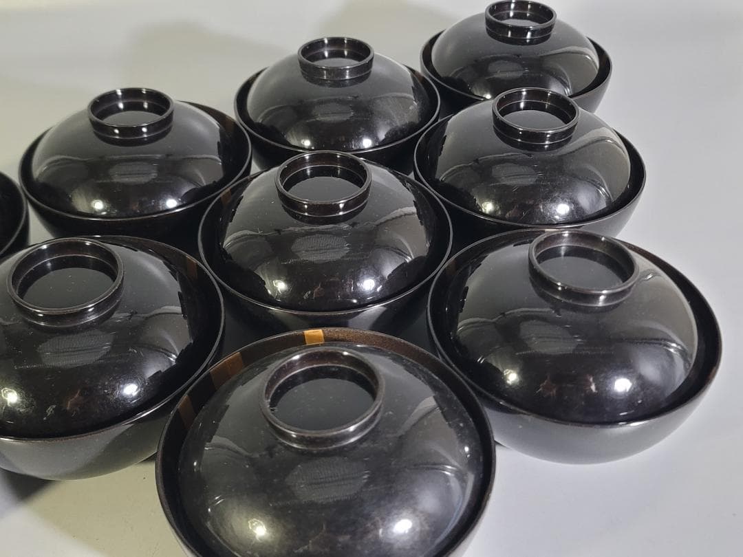 雲蒔絵 吸物碗 十客 平安堂製 共箱 美品 時代物