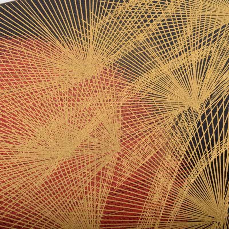 輪島塗　角野岩次作　沈金蒔絵　「昇陽松」　飾額　共箱　C　8660A