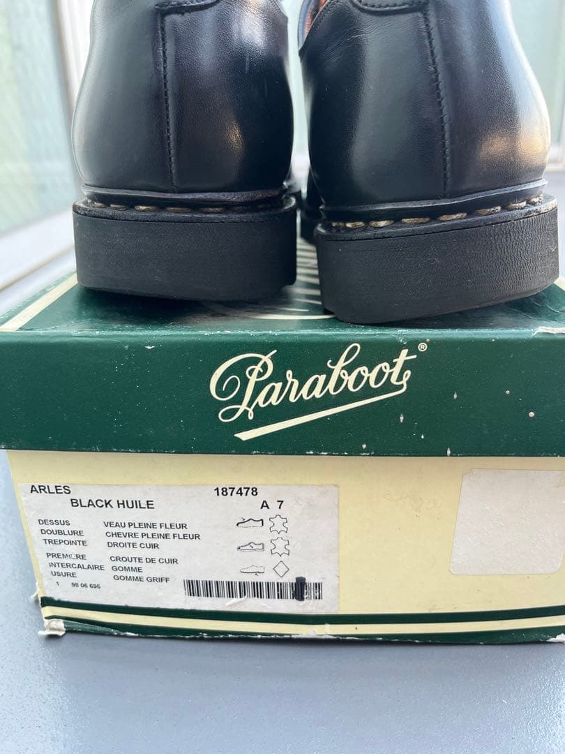 【美品】パラブーツ　98年　箱付き　デカタグ　プレーントゥ　アルル　レア