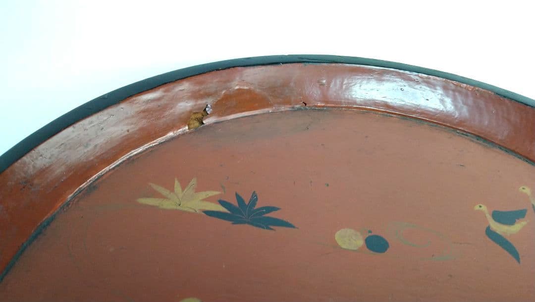 漆器　盆　鳥文　骨董