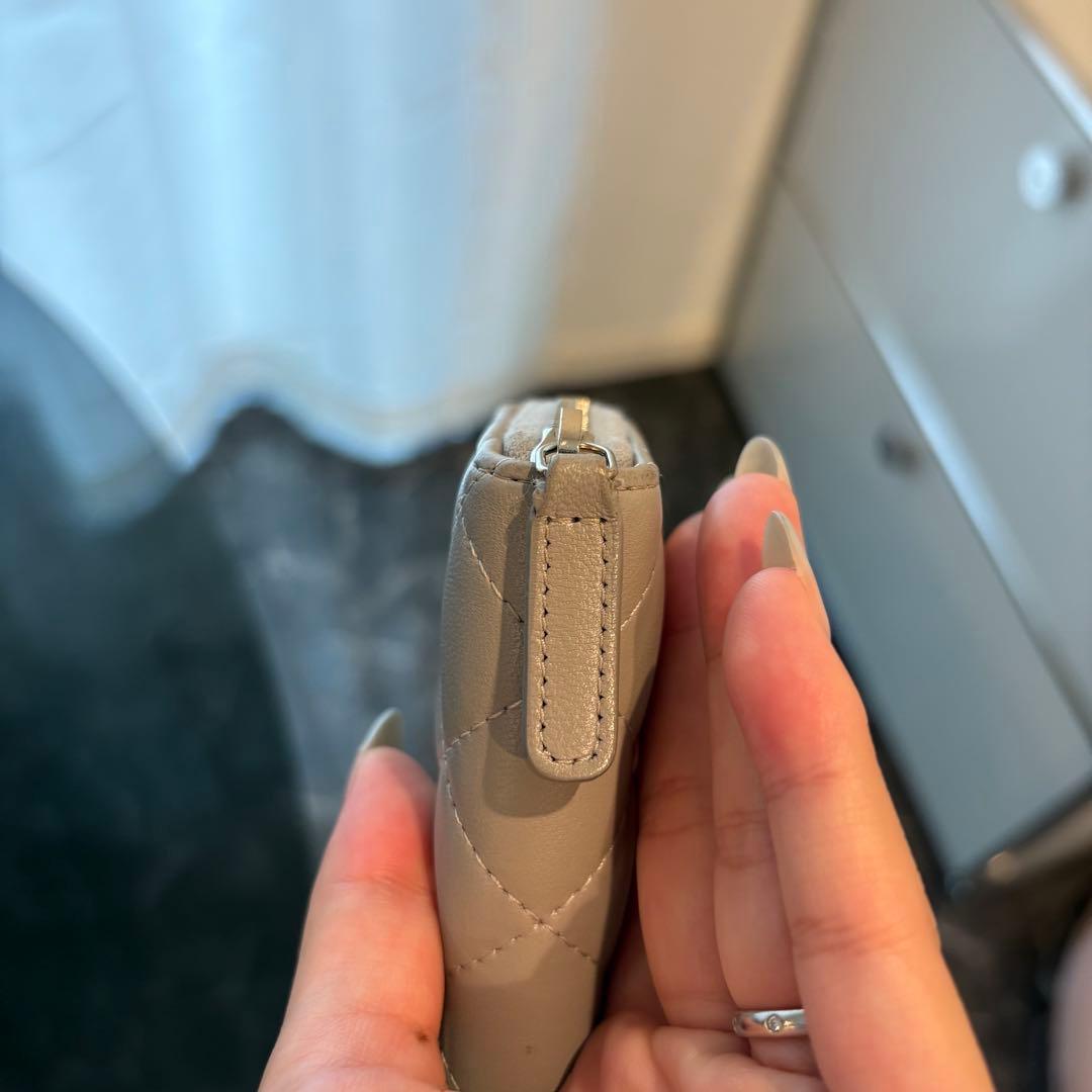 CHANEL グレー　ミニ財布　ケース　パース