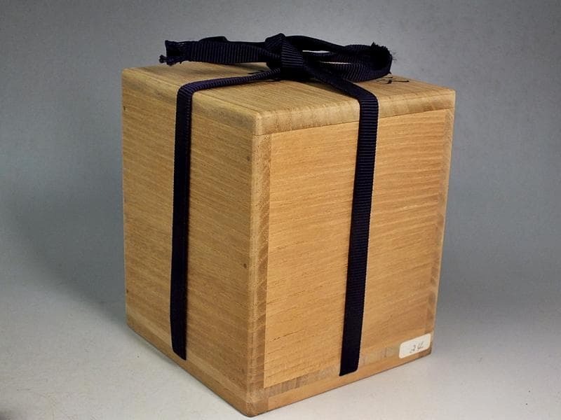 ☆ 福島武山 作 赤繪琴高仙人文 棗 九谷佐野窯盃 共