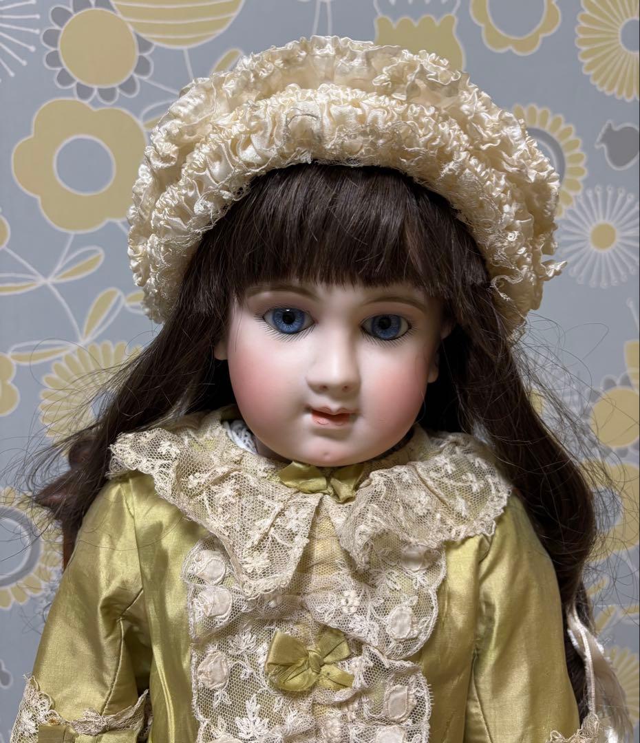 セール中 アンティークビスクドール ドレス 大きいドール用 ボネセット