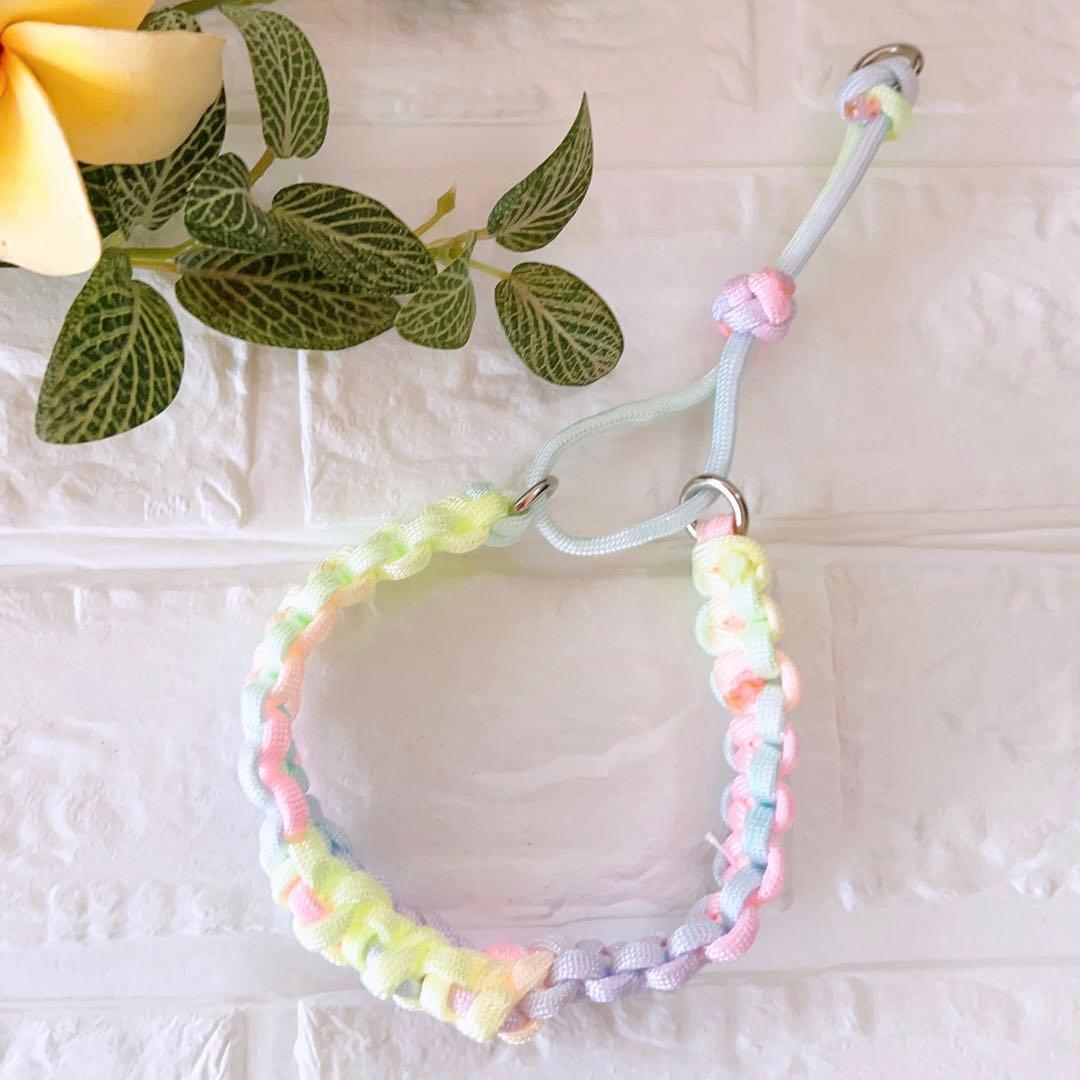 パラコードリード ハーフチョーク パステルレインボー No.0176