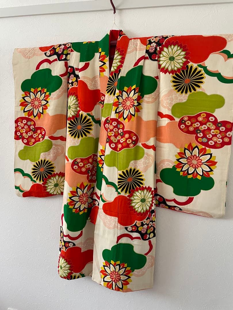 七五三　小さめ7歳さん〜6歳　アンティークお着物セット　半幅帯コーデ