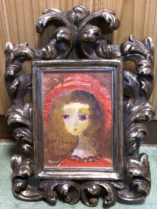 織田廣喜 「少女」0号 油彩 画集オマケ付き 織田広喜