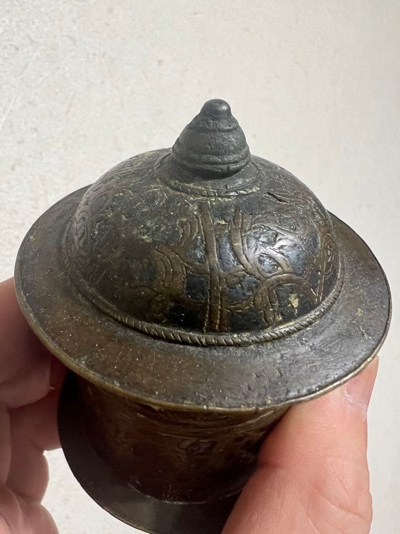 中国 密教法具 抹香 塗香用具 香筒 経筒 佐波理 仏像 仏教美術 骨董 古美術