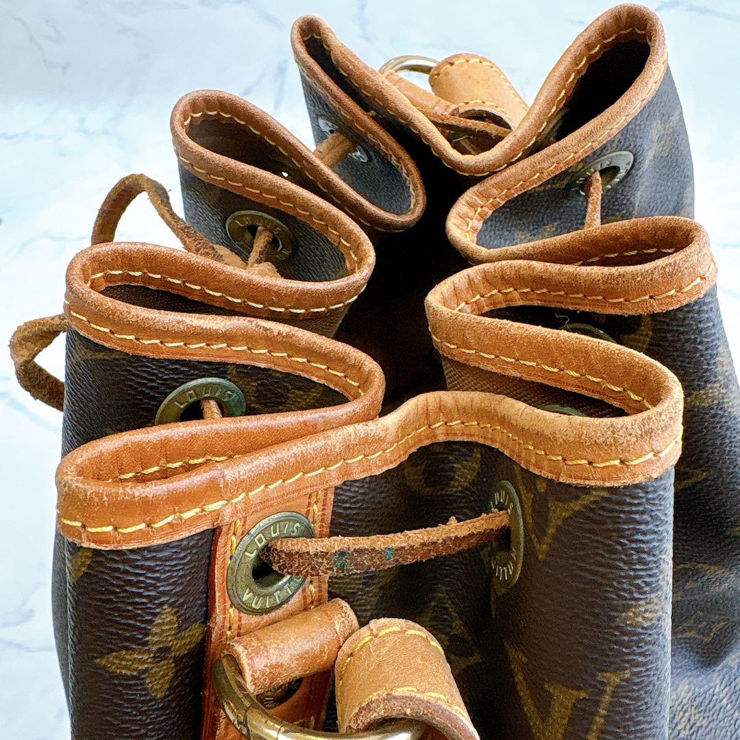 【希少】ルイヴィトン　モノグラム　巾着　ショルダーバッグ　ノエ ヌメ革