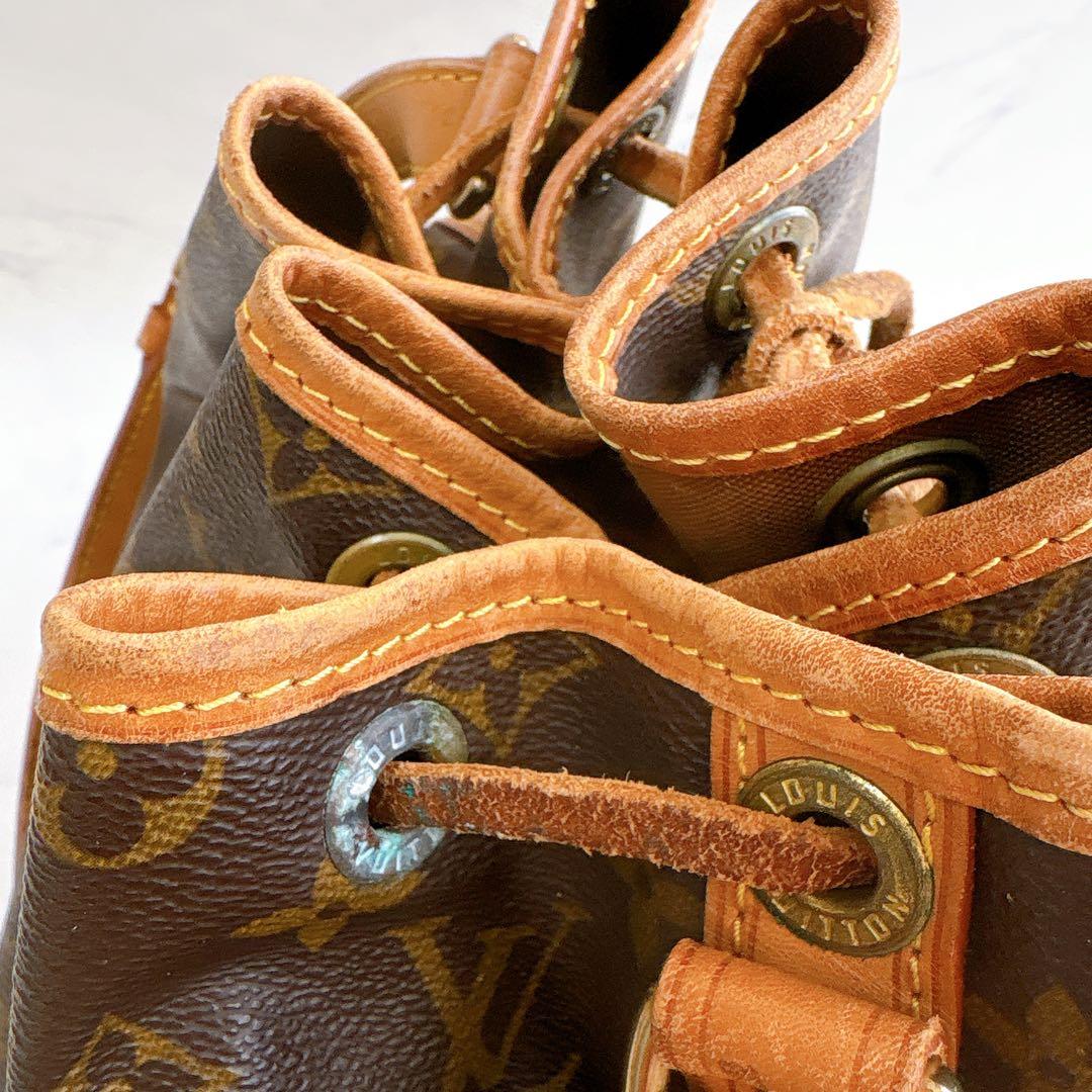 【希少】ルイヴィトン　モノグラム　巾着　ショルダーバッグ　ノエ ヌメ革