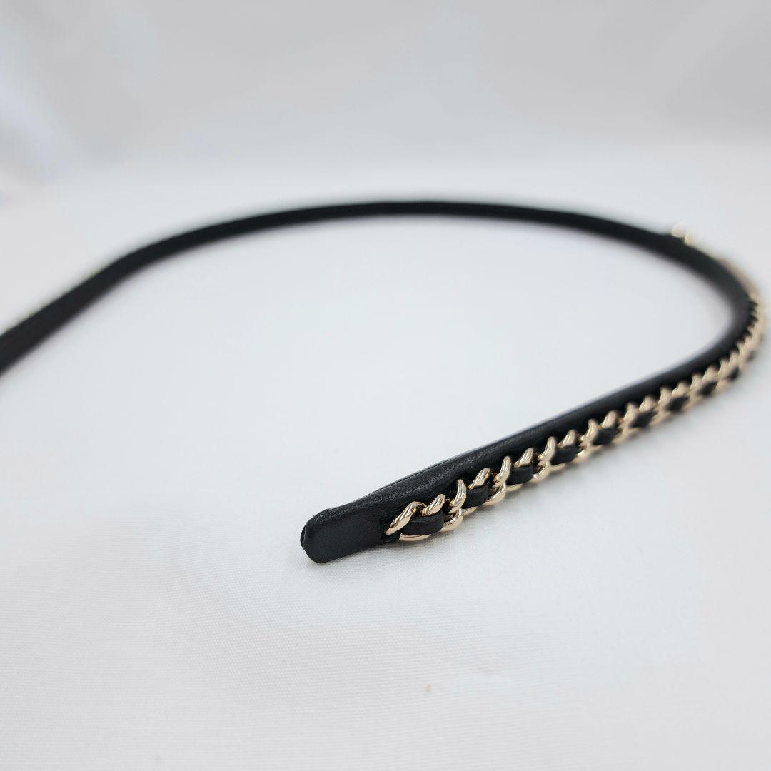 CHANEL シャネル カチューシャ ココマーク チェーン ブラック