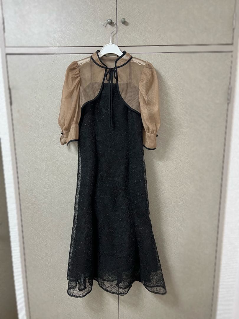 Leja スパンコールボタニカルマーメイドボレロ2WAYワンピースドレス