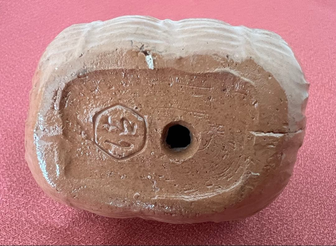 京焼 六代 清水六兵衛 干支 子 置物 俵に鼠 共箱 共布有り 縁起物