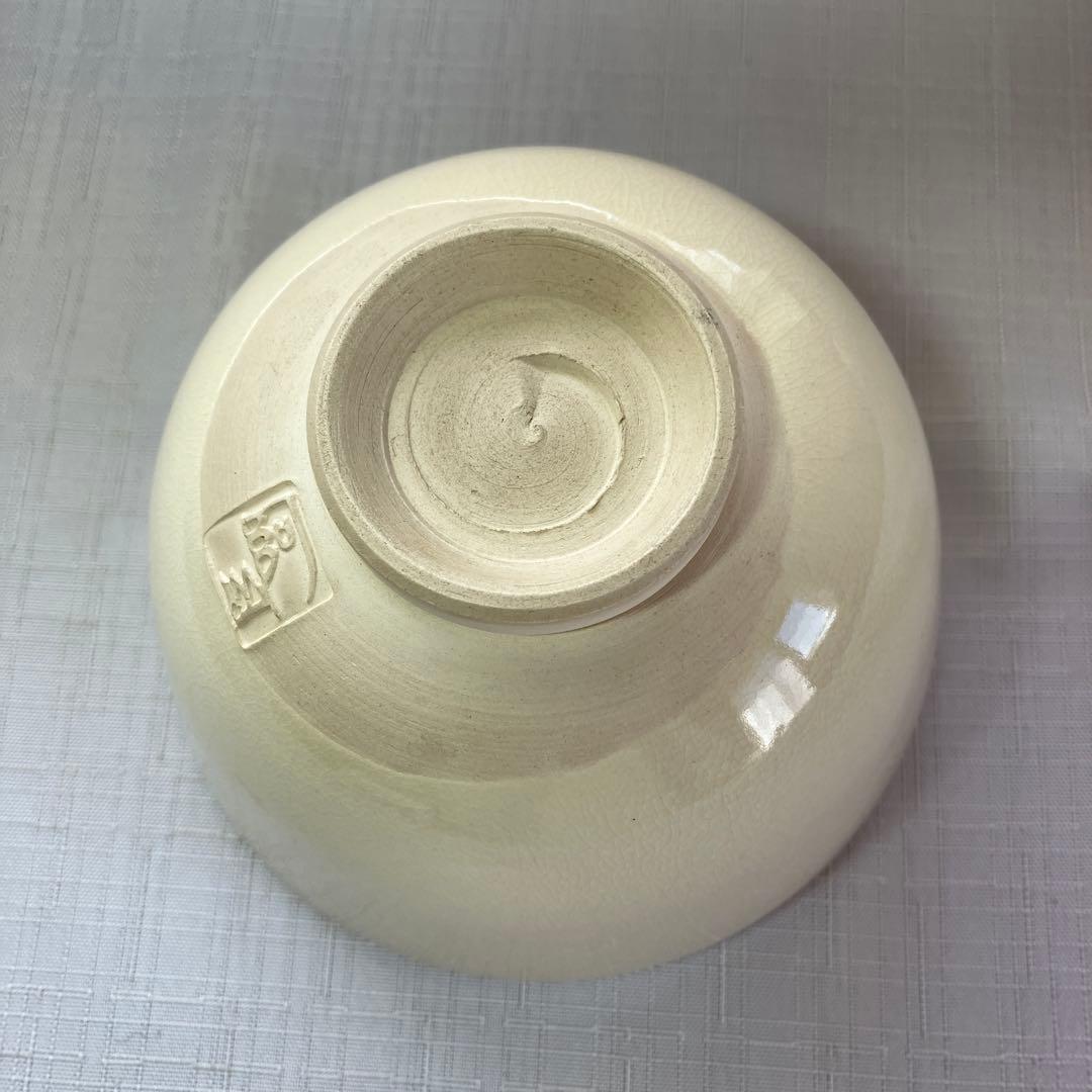 茶道具 通次阿山 色絵 青楓 茶碗