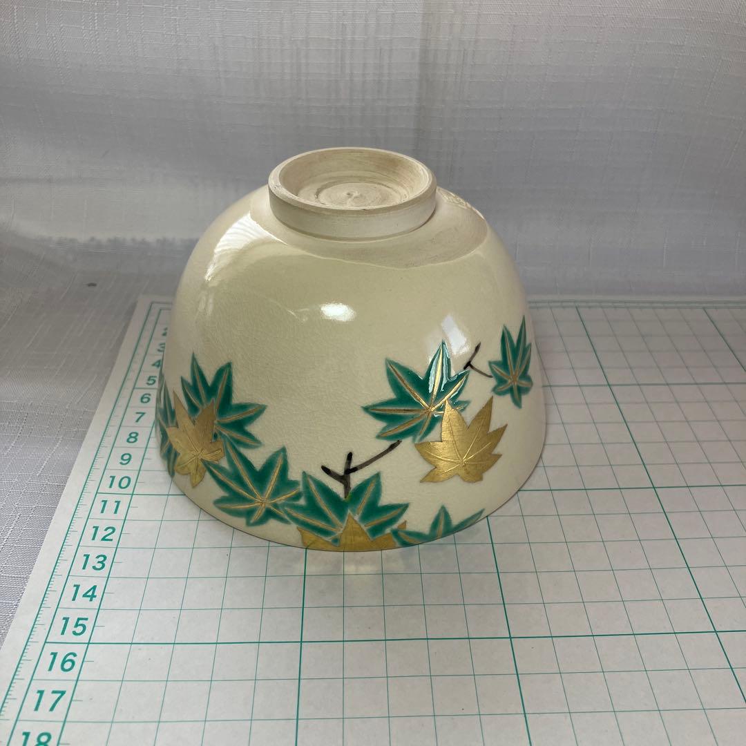 茶道具 通次阿山 色絵 青楓 茶碗