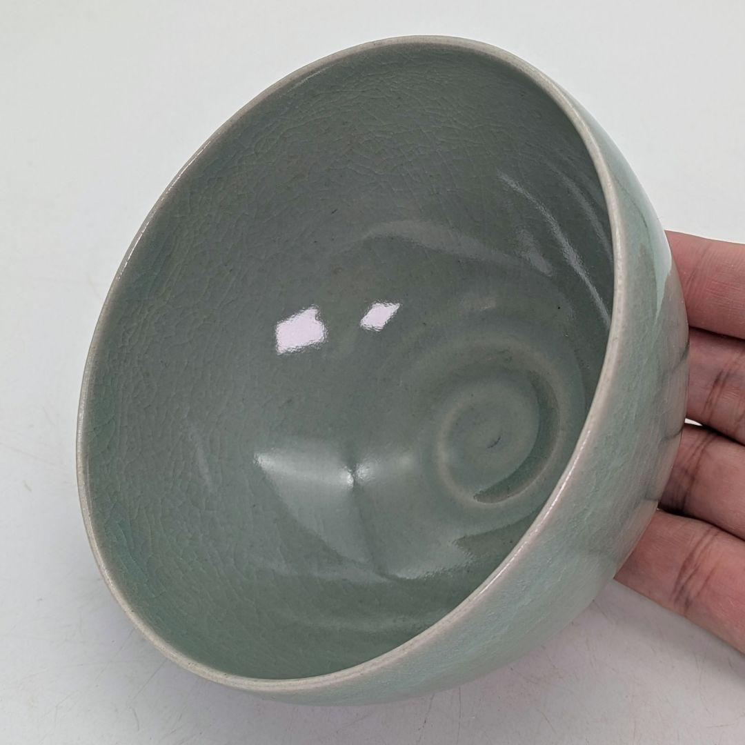 韓国人間文化財 柳海剛（柳根瀅） 高麗青磁茶碗 共箱 抹茶碗 抹茶茶碗 茶道具