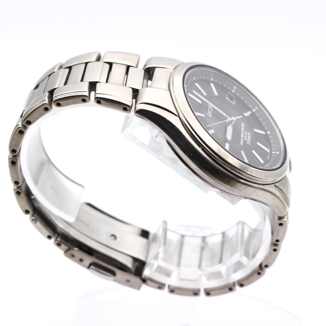 SEIKO 電波ソーラー チタン メンズ 腕時計 クォーツ デイト 廃盤 日本製