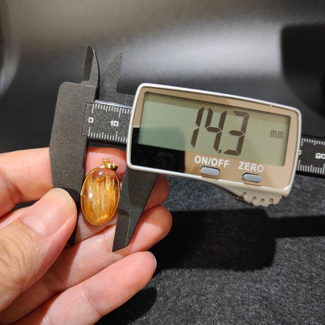 3 ルチルクォーツ 18金 ペンダント 金針水晶 天然石 金運 風水 水晶 財運