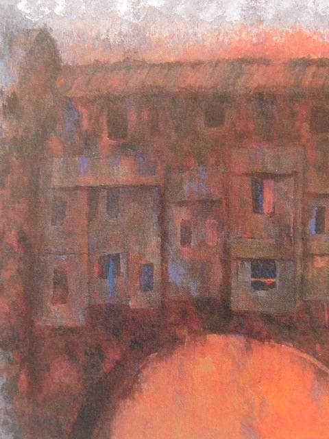 細木成實、【追想の橋】、希少な額装用画集より、新品額装付