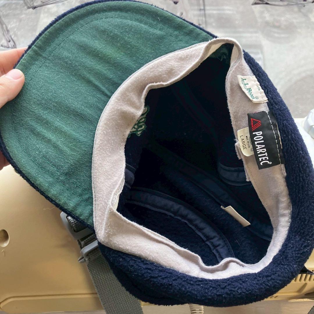 L.L.Bean POLARTEC CAP USAフリースキャップ　筆記体ロゴ