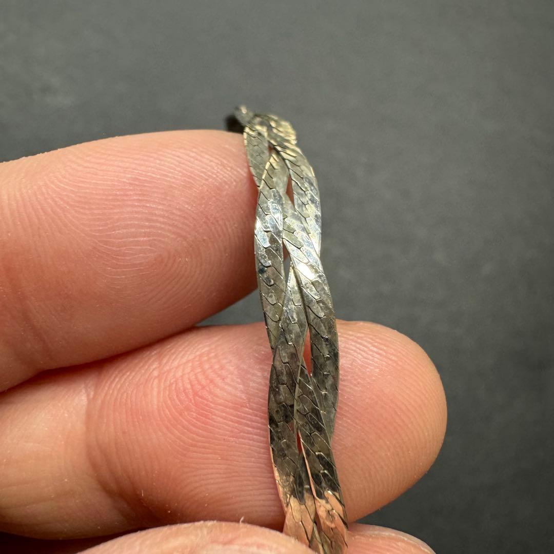 【18㎝ イタリア製】ツイストチェーンブレスレット silver925