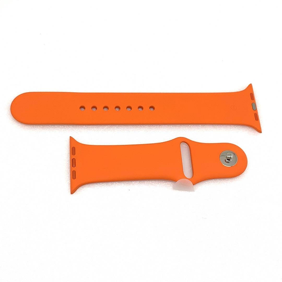 HERMES アップルウォッチ ラバー スポーツバンド ベルト オレンジ0149