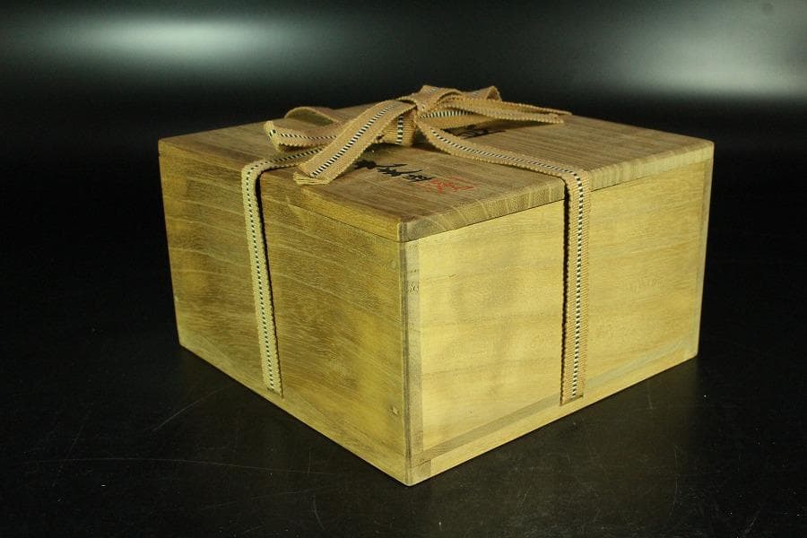 茶道具 叶光夫造 線掘茶碗 共箱 共布 京焼 和食器(K-YC494)