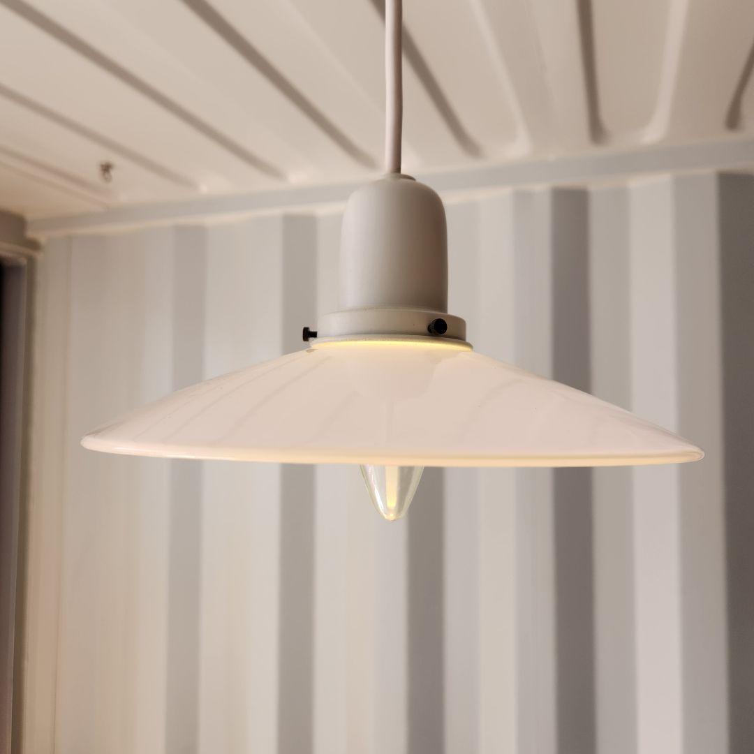 希少 廃盤 笠松電機製作所 レトロペンダントライト 乳白×ホワイト