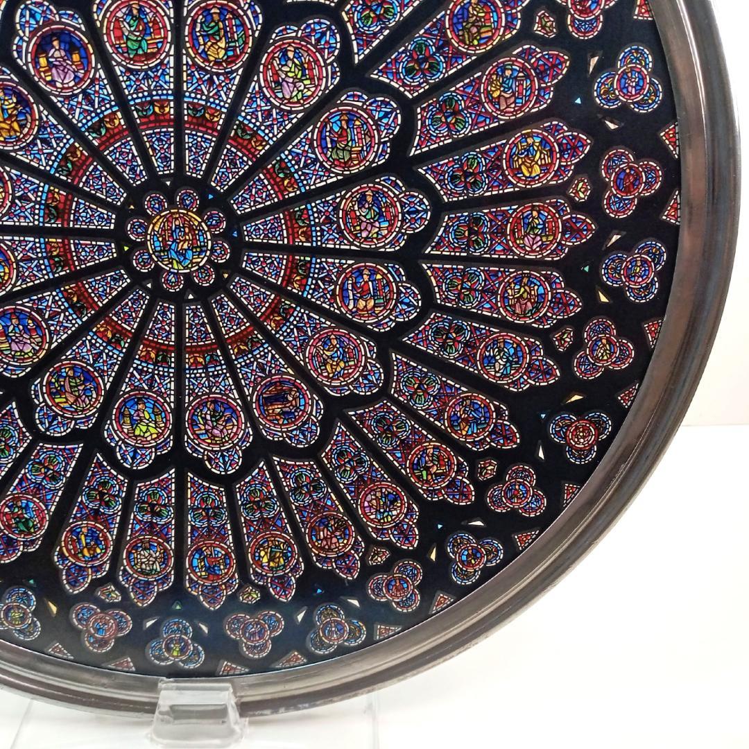 大判ノートルダム大聖堂(パリ)ステンドグラス 北のバラ窓 グラス